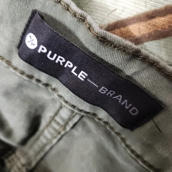 Men's Purple Brand Olive Green w/ Paint Splatters Streetwear Jeans